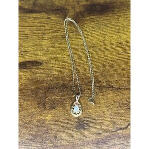 Van Doran gold plated genuine Opal ruby pendant Necklace‎ 17.5"